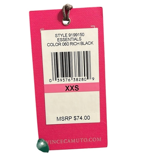 Vince Camuto black v- rock blouse with long sleeves with button accents. - Picture 7 of 8